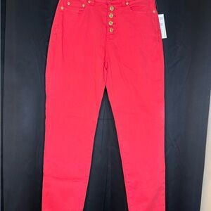 Michael Kors Red High Rise Women Jeans